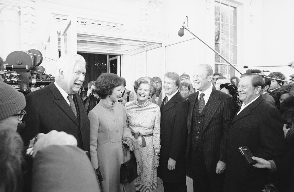 Jimmy en Rosalynn kregen in 1977 zelf een rondleiding van voorgangers Gerald en Betty Ford: