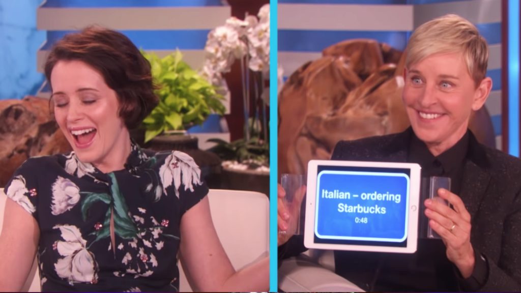 Uhm.. Claire Foy, hoé klinkt een Italiaans accent?
