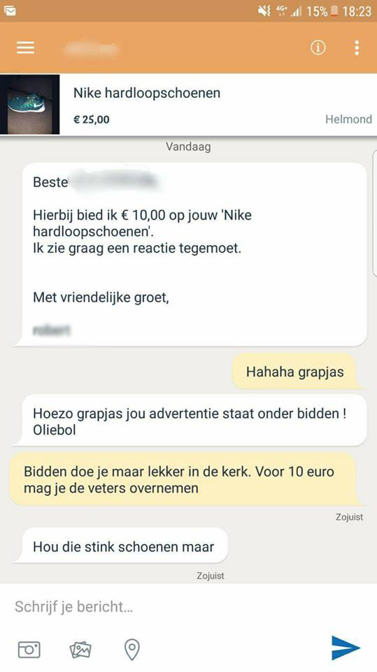 Marktplaats, hardloopschoenen