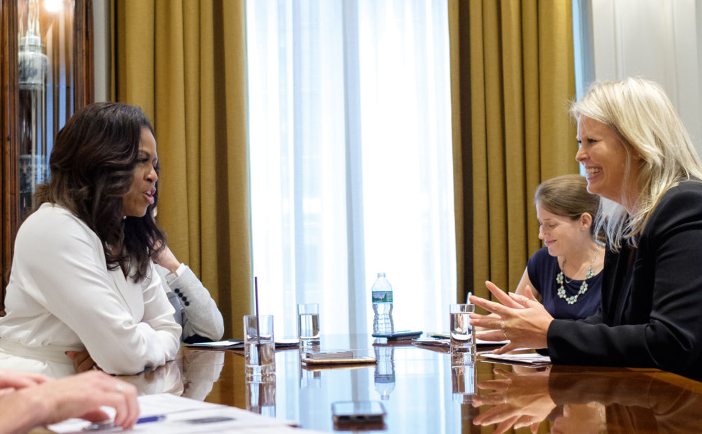 Michelle Obama en Antoinette Scheulderman, interview LINDA.