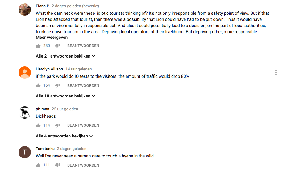 reacties leeuw tanzania