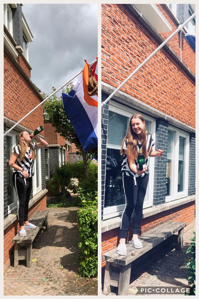 geslaagd eindexamen foto vlag