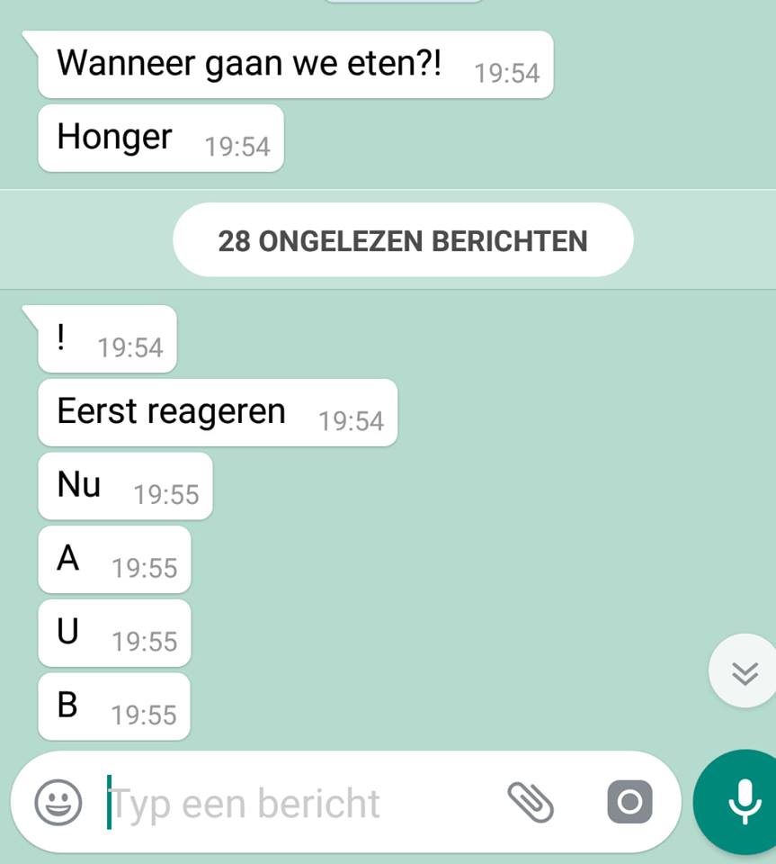 WhatsApp gesprek Ilona van Tilborg-Monteau Dochter ( 12) mocht meteen telefoon het weekend inleveren