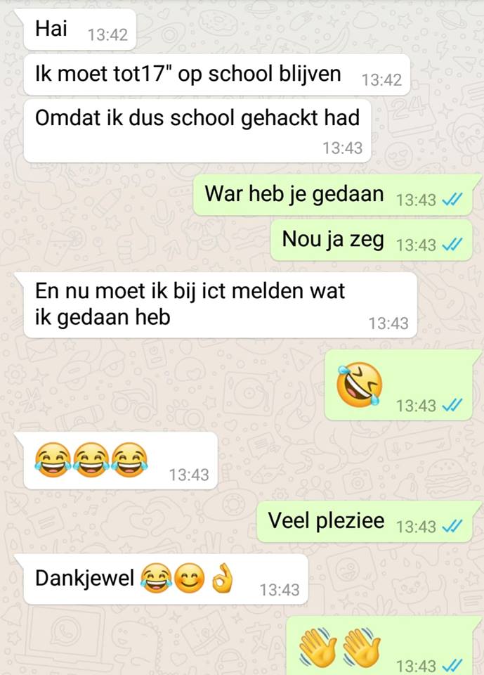 WhatsApp gesprek Jolanda Houkes