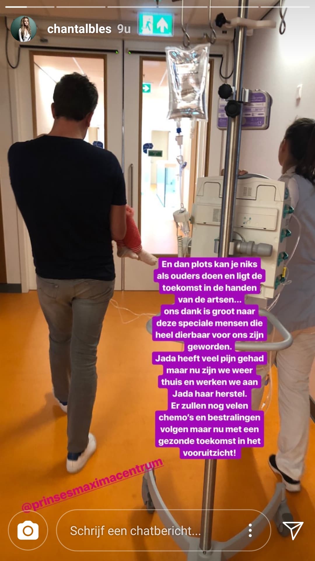 Chantal Bles vertelt op Instagram over operatie dochter Jada