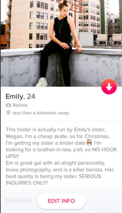 Tinderdate voor zusje cadeau