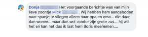 Reactie micks moeder