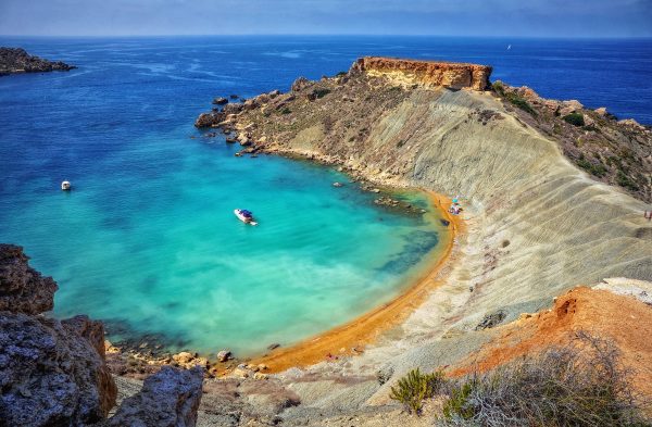 Gnejna Bay strand in Malta