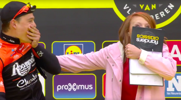 Presentator Linde Merckpoel kust renner Stijn Steels