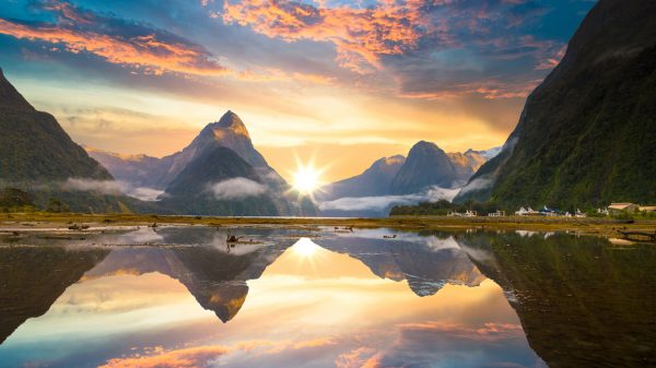 The Milford Sound fiord. Fiordland national park, New Zealand Nieuw Zeeland Nieuw-Zeeland