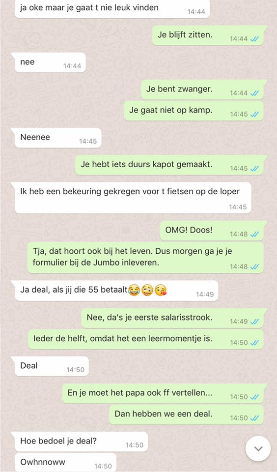 WhatsApp gesprekken met kinderen