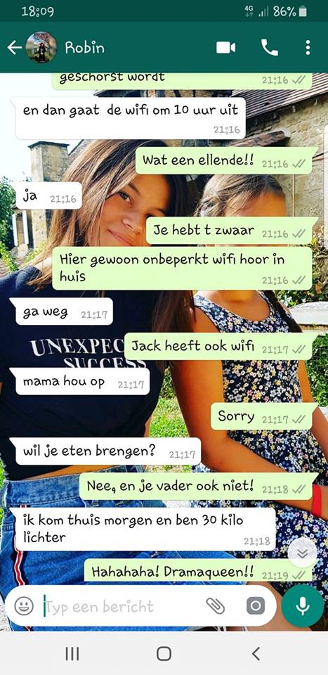 WhatsApp gesprek met kinderen