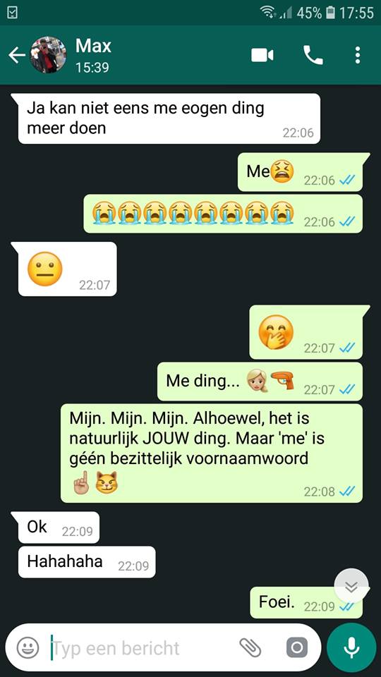 WhatsApp gesprekken met kinderen taal