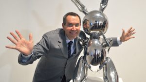 Thumbnail voor Wij zouden ook lachen: stalen konijn van Jeff Koons levert recordbedrag op