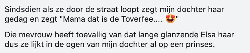 Toverfee reactie postbezorger