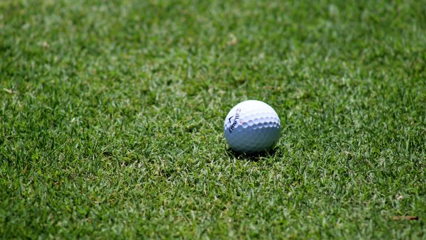 Meisje geraakt door golfbal vader