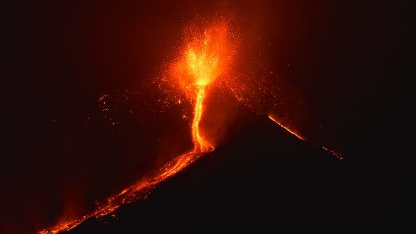 vulkaan Etna actief
