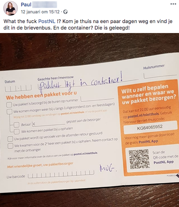 Postbezorgers pakketjes