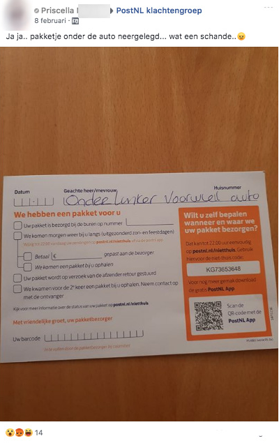 Postbezorger pakketje