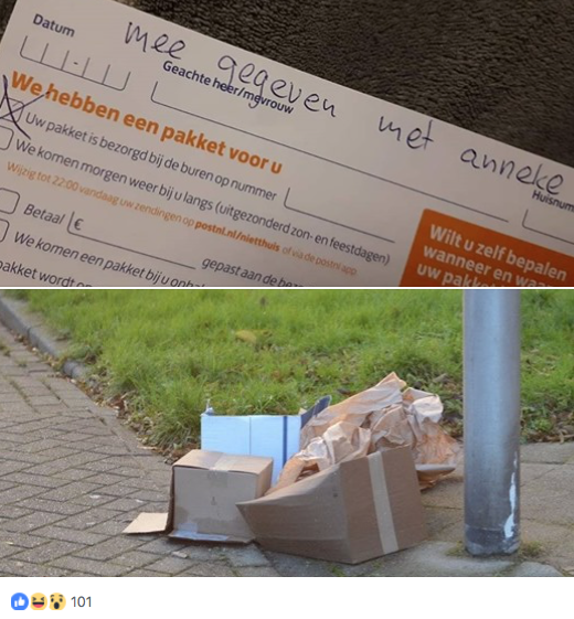 Postbezorger pakketjes