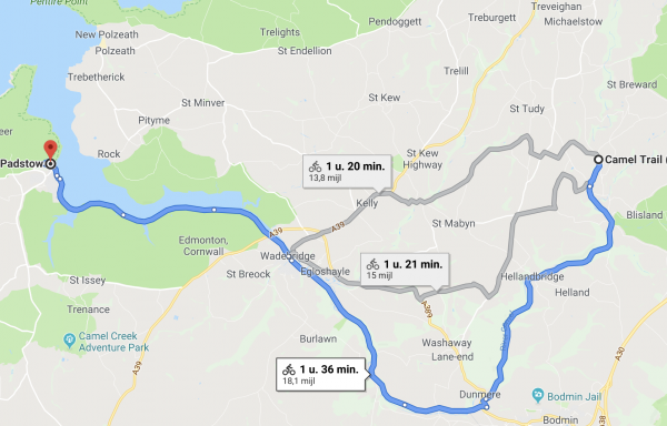 The Camel Trail route