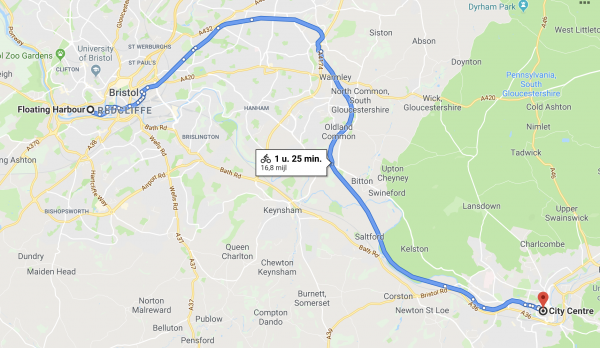 Bristol naar Bath Railway Path