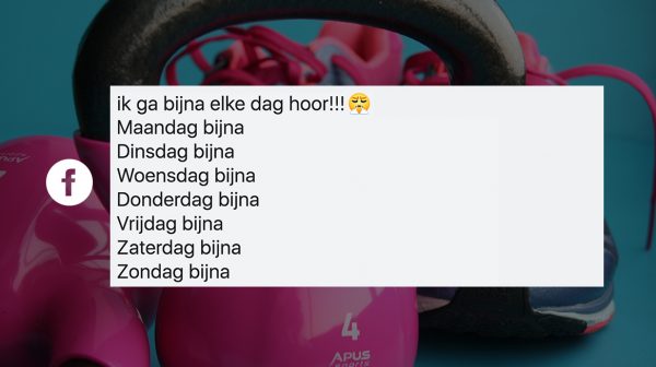 Ik sport moeder bijna elke dag fb reactie uitgelicht