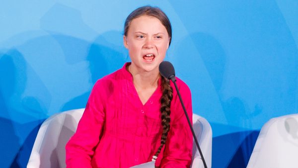 Greta Thunberg geeft speech bij VN