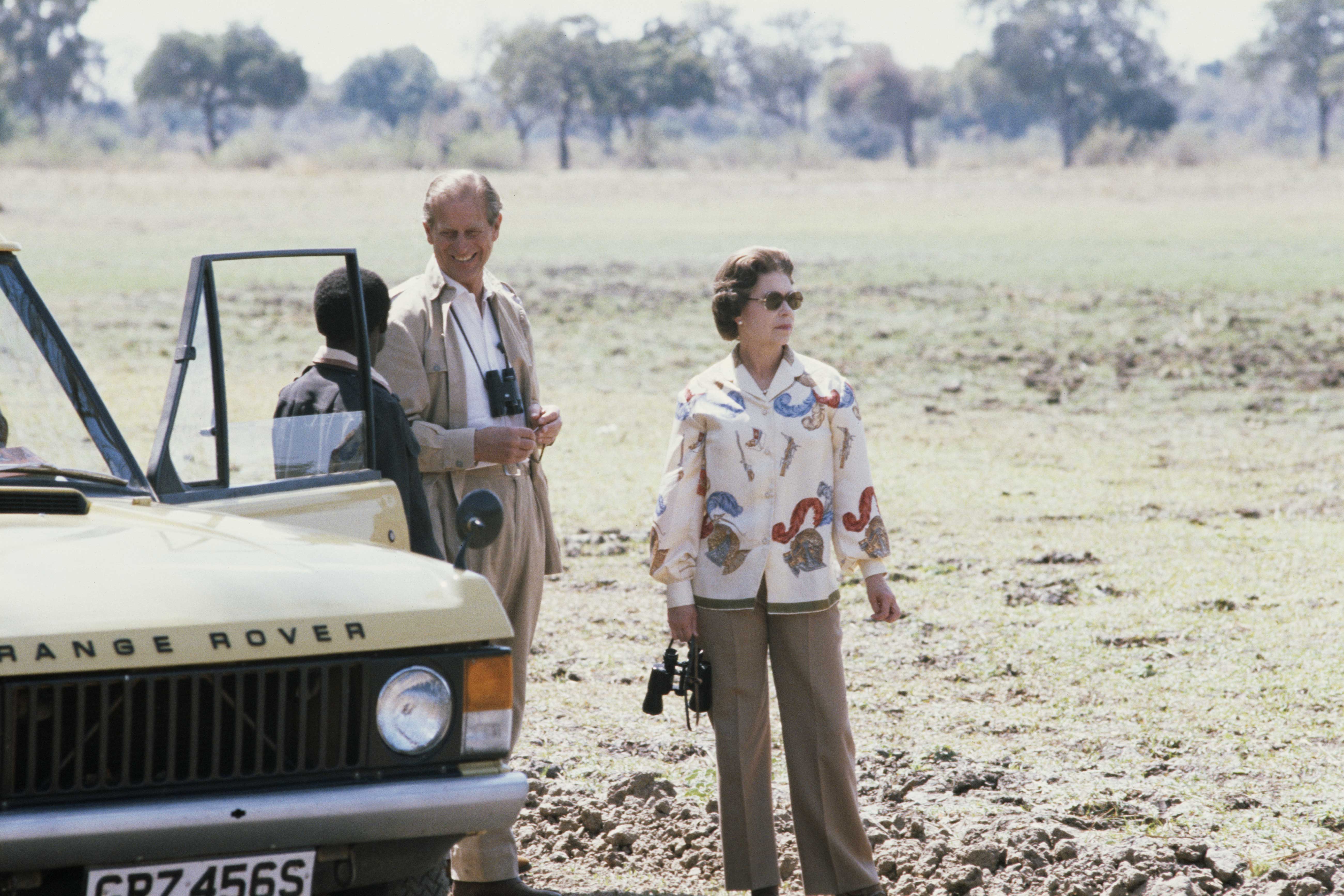 Koningin-Elizabeth-en-prins-Philip-op-staatsbezoek-in-Zambia in 1979