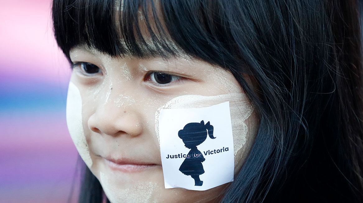 Protesten-Myanmar-voor-meisje-verkracht-Justice-for-Victoria