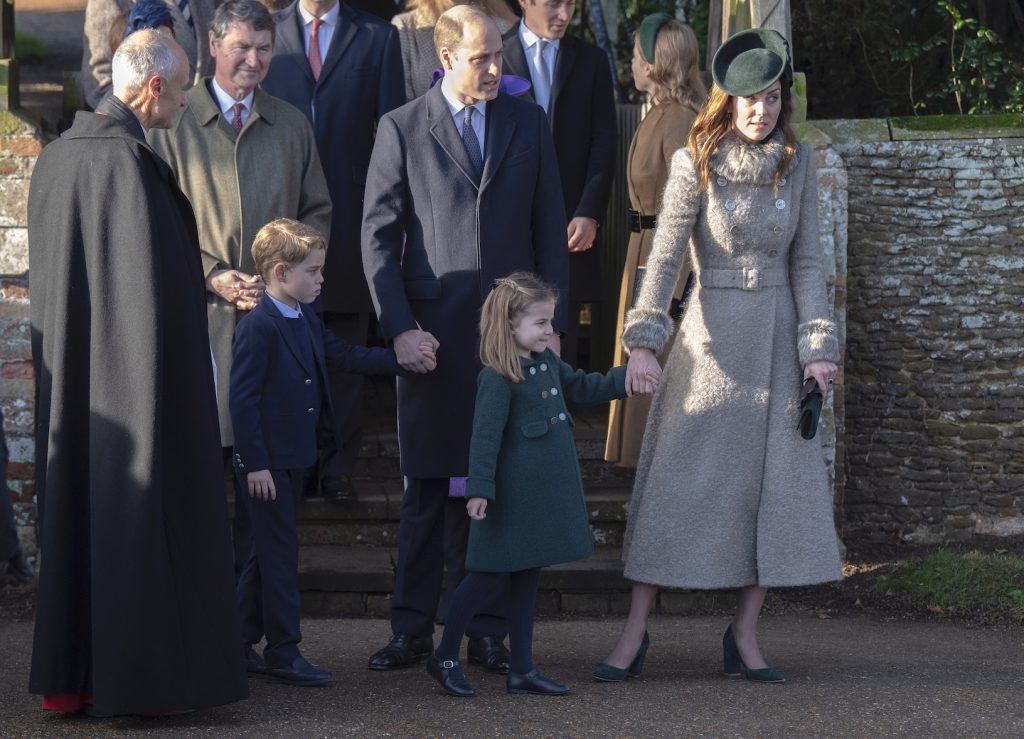 Kate William George Charlotte Christmas walk