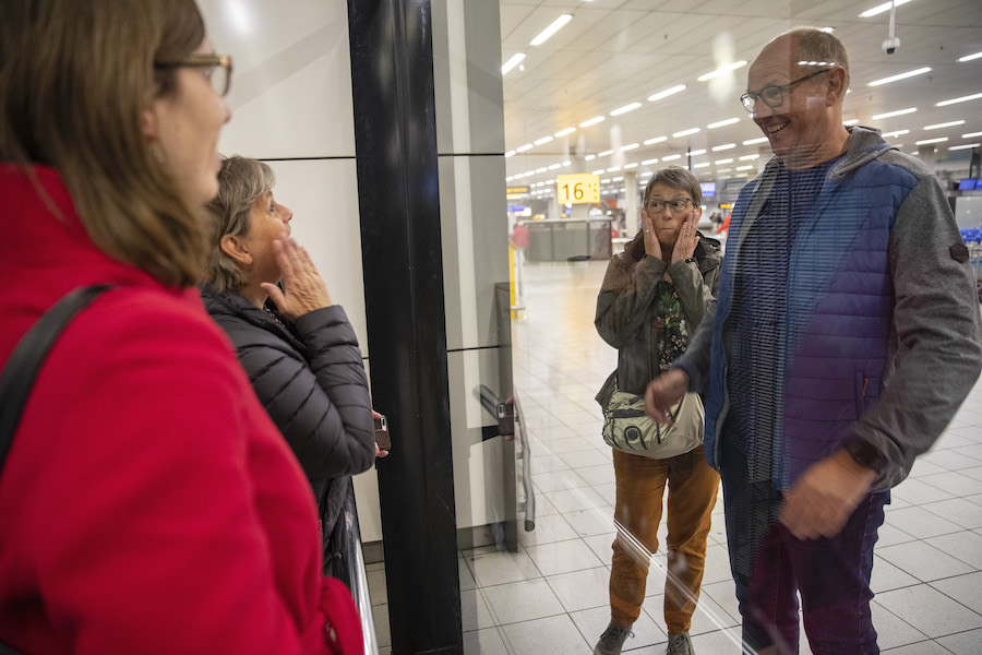 Nederlandse passagiers Westerdam op Schiphol