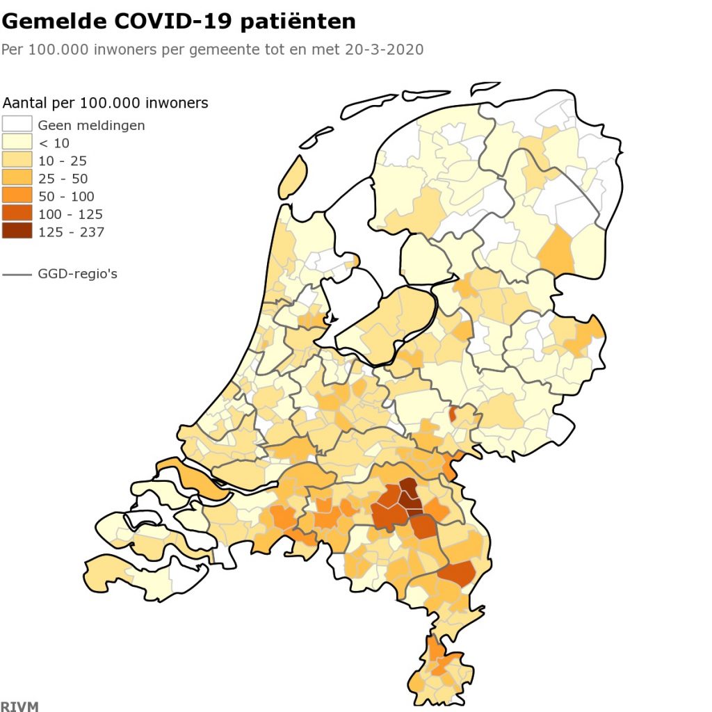 Doden en besmettingen in Nederland door coronavirus