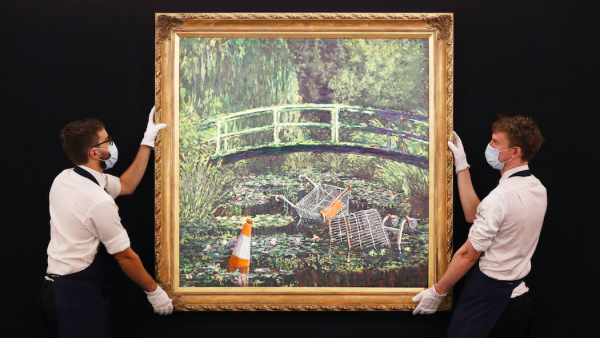 Monet-parodie van Banksy geveild voor 8,5 miljoen euro