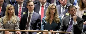 Ivanka, Jared Kushner, Lara en Eric Trump in 2018