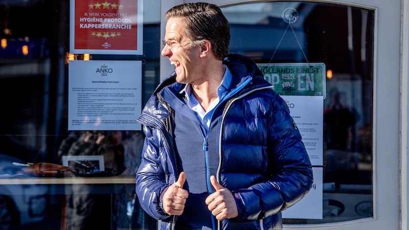 Mark Rutte na de kapper