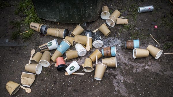 afval in parken na lenteweer