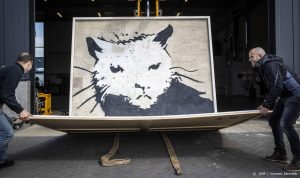 Thumbnail voor Muurschildering Banksy brengt 380.000 euro op in Zwolle (én gaat weer terug naar Engeland)