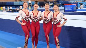 Thumbnail voor Duitse turnsters dragen als statement 'full-body suit' op Olympische spelen