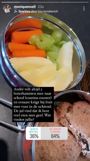 Monique Westenberg vraagt volgers om advies na opmerking juf over schoollunch André