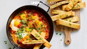 Shakshuka met knoflookbrood