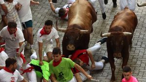 Thumbnail voor Stierenrennen in Pamplona eindigt met 52 ziekenhuisopnames