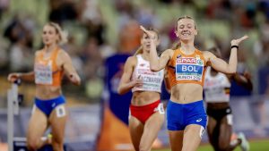 Thumbnail voor Femke Bol verovert Europese titel op 400 meter in recordtijd van 49,44