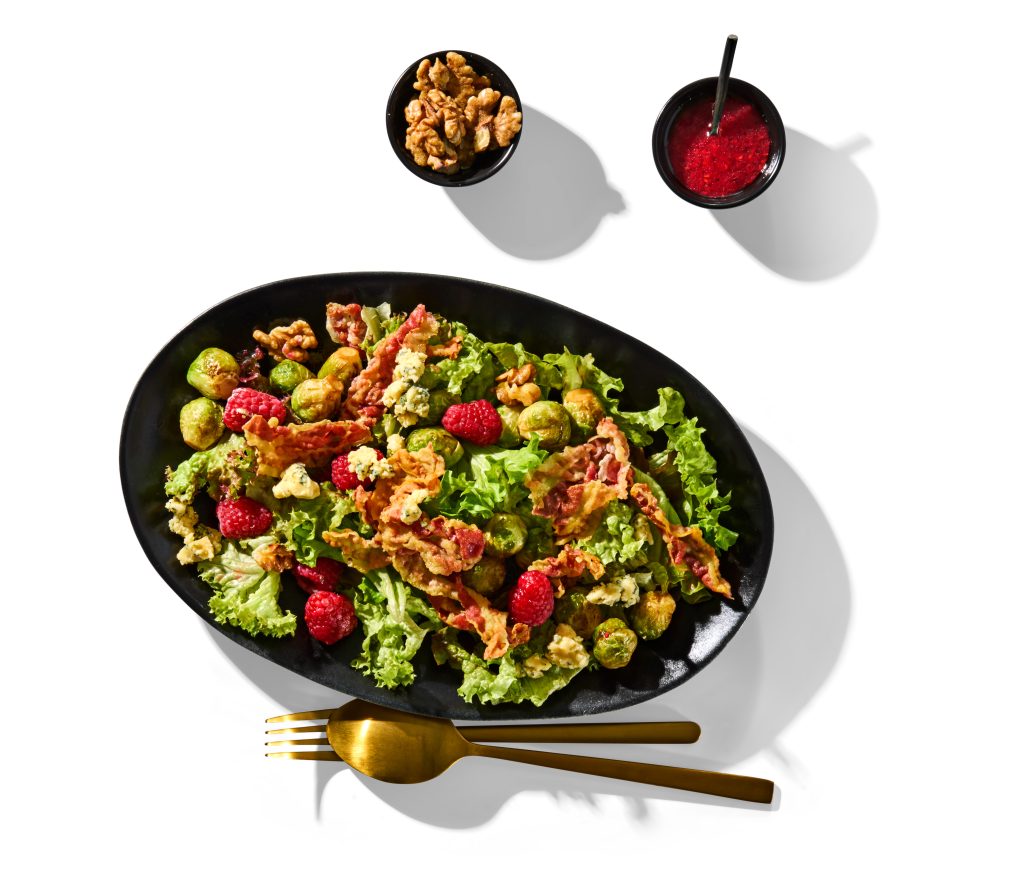 Recept Voorgerecht Salade met op eiken gerookte pancetta (1)