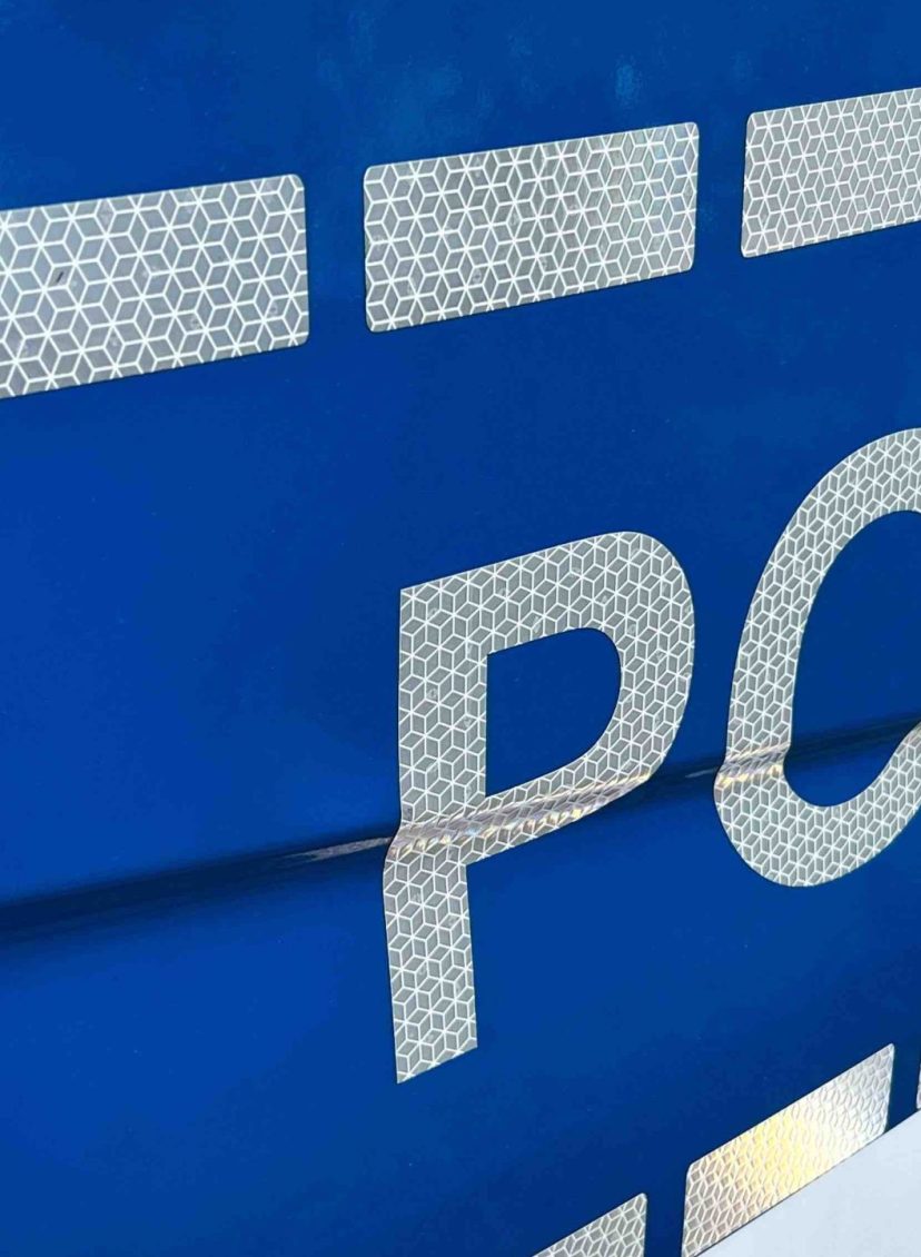 Close-up van voertuig Duitse politie