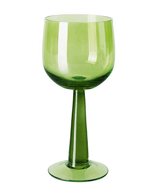 Groen wijnglas op stevige poot