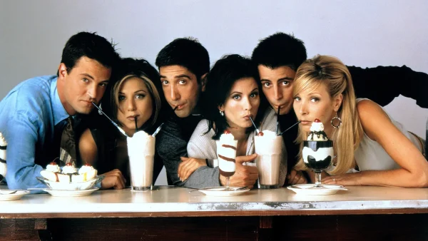 Matthew Perry met de Friends-cast