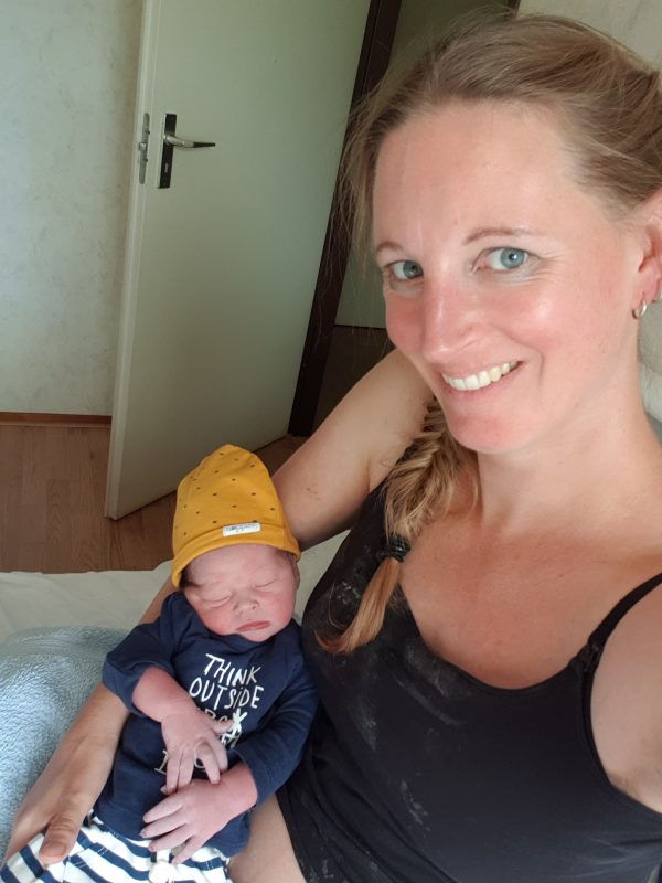Sanne en baby Jeppe