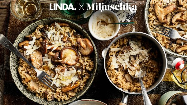Miljuschka's variant op het favoriete recept van Linda de Mol: truffel funghi risotto met miso