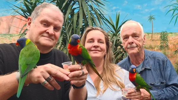 Chantal met twee van haar drie vaders